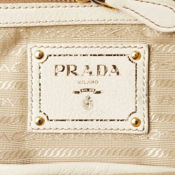 Prada Talco Cervo Leather Large Shopping Tote Bag - Picture 11 of 11